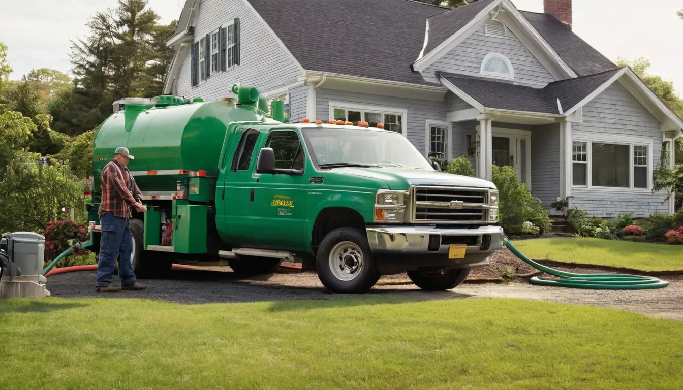 Septic service provider pumping a residential tank in a yard in the West Mifflin area